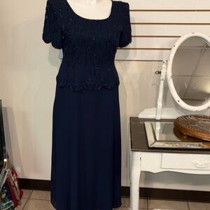 Karen Miller Elegant Navy Blue Dress